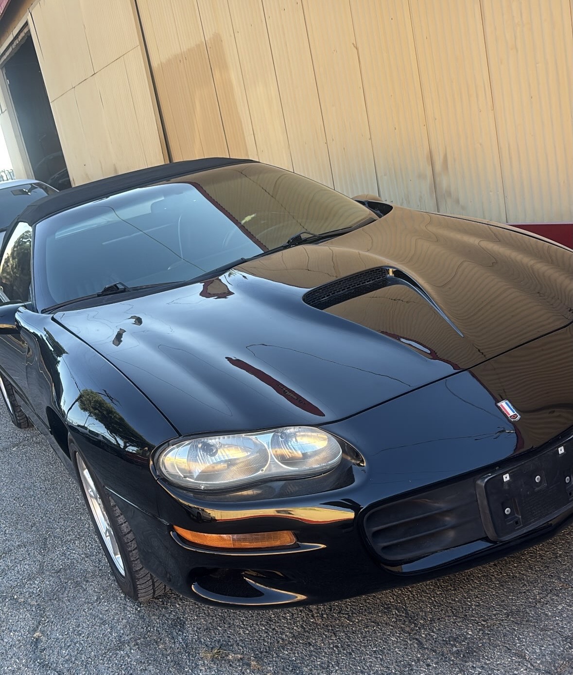 Black Chevrolet Camaro finished paint