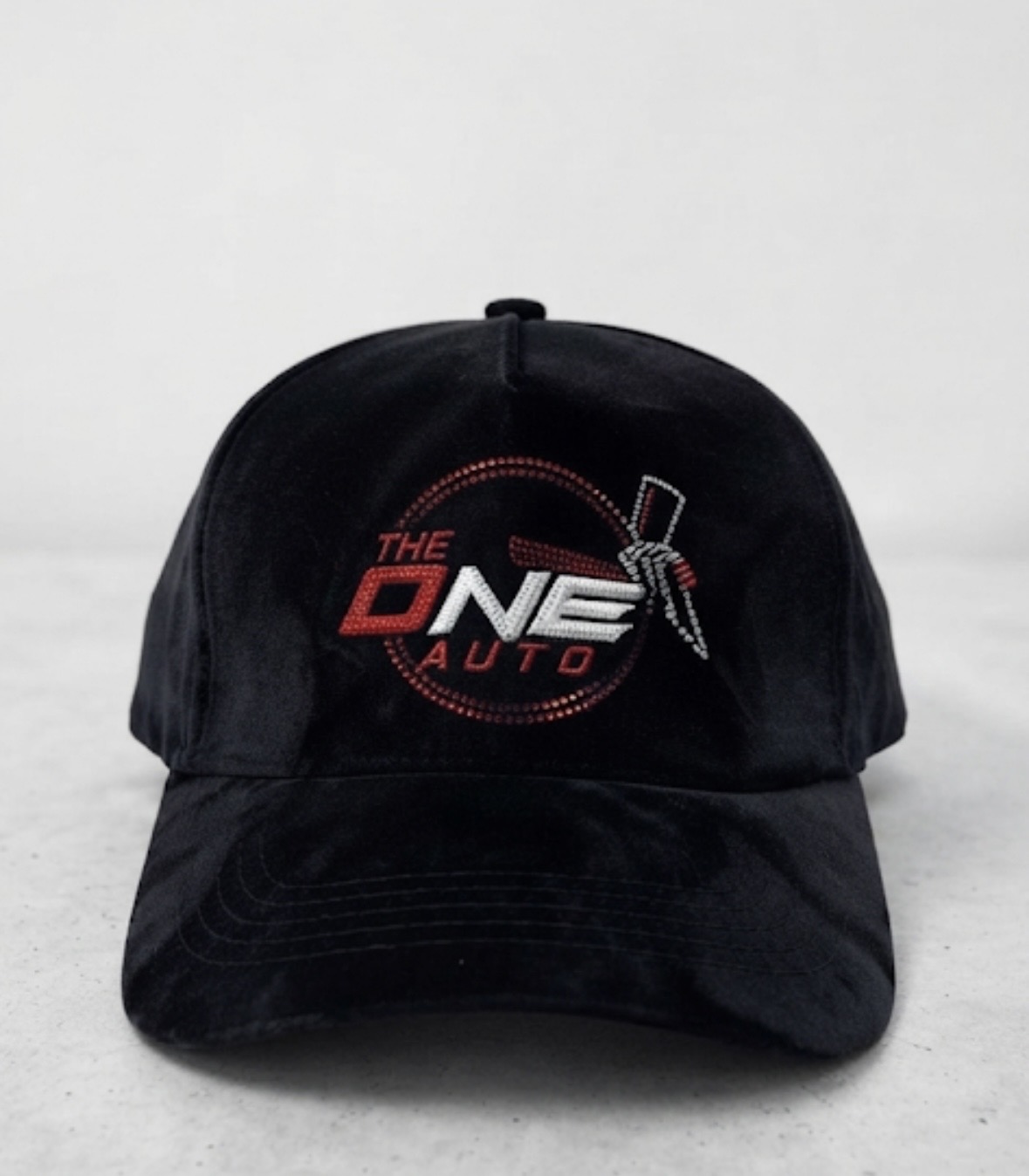 Black The One Auto rhinestone suede hat