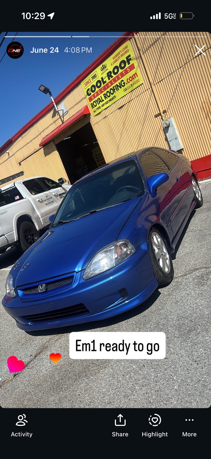 Blue Honda ready to go